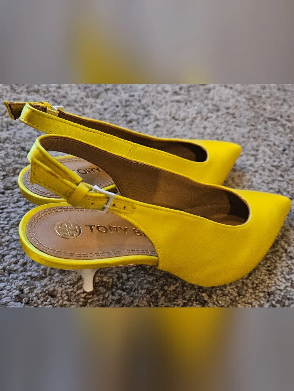 Tory Burch | Yellow Pointed Slingback Pumps | Size 7.5